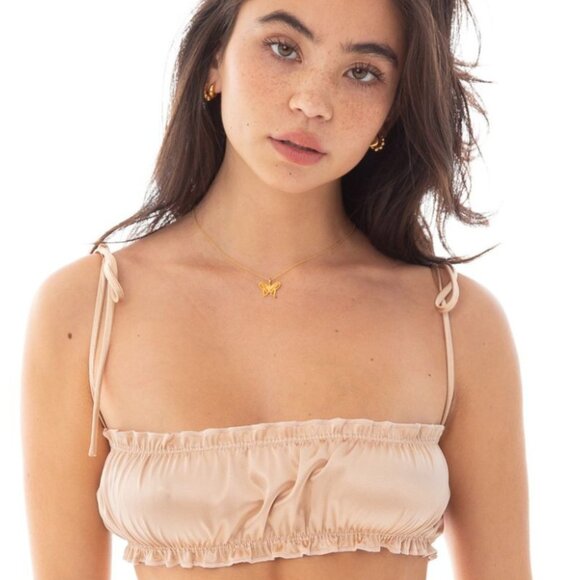 ARE YOU AM I Fawn/Champagne NAI Silk Bandeau!｡･:*:･ﾟ★,｡･:*:･ﾟ☆｡･:*:･ﾟ★,｡･:*:･ﾟ☆ - Picture 1 of 5